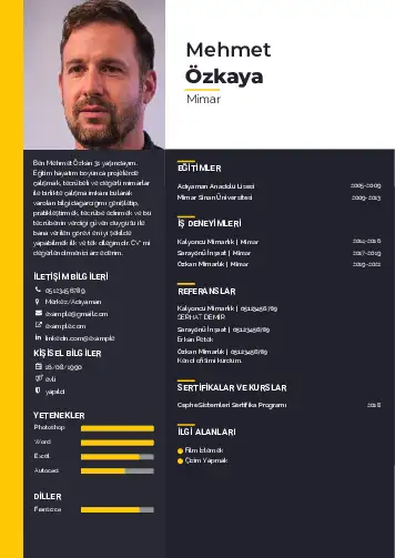 Mimar Cv Örnekleri cv indir